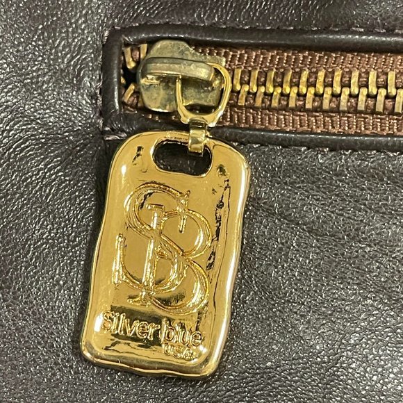 Silver Blue Brown purse resin handle - Picture 5 of 7